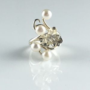 925 Silver Flower Freshwater Pearl Ring
